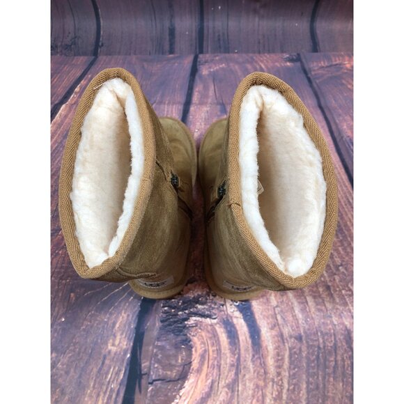 UGG Lil Sunshine #5948 Chestnut Side Zip Boots Girls 2 / 32 (m8e) - Picture 4 of 10